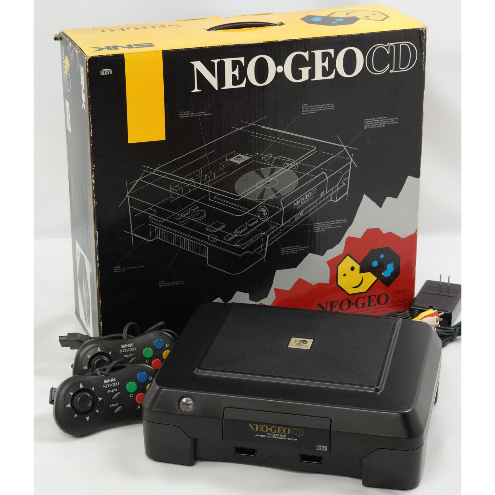 NEO GEO CD Front Loading Console SNK Neogeo Boxed Tested System 008188  