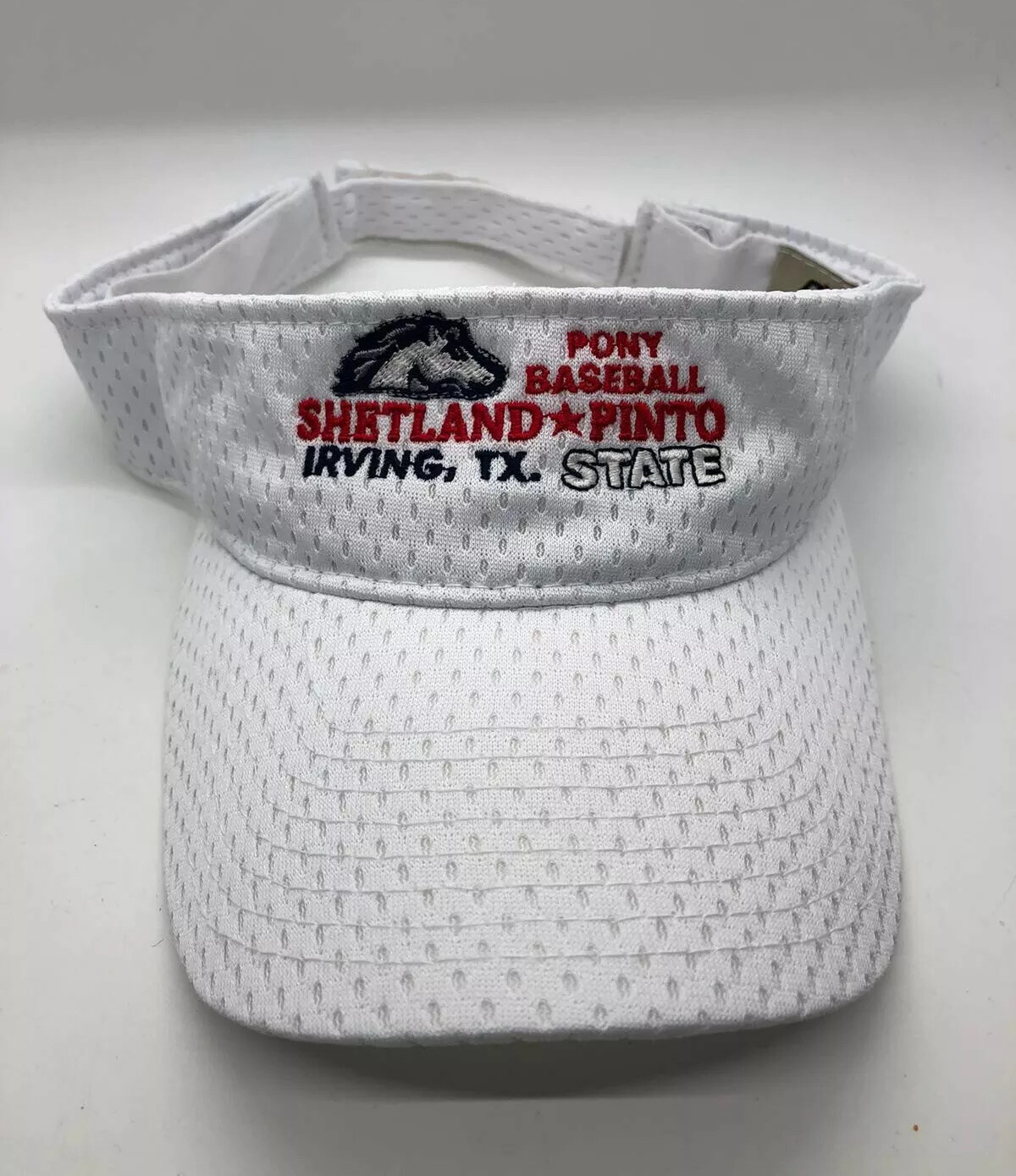 Cappello berretto visiera Pony Baseball Shetland Irving Texas adulto regolabile bianco