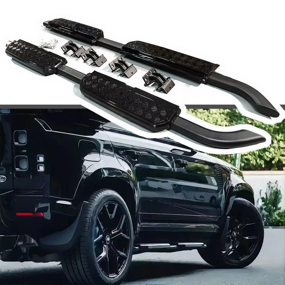 Side Steps Nerf Bars Running Boards For LAND ROVER Defender 110 130 2020-2025 US Foto 2 de 4