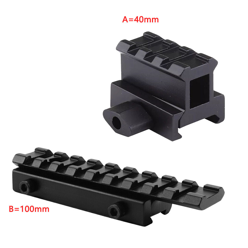 11mm Dovetail to 20mm Picatinny Scope Rail Adapter with 21mm Riser Mount