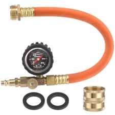 17 Inch Brass RV Winterizing Kit With Control Valve And Pressure Gauge