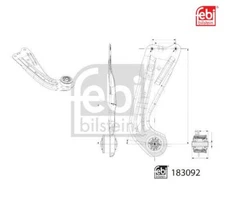 Control arm, wheel suspension Febi Bilstein 183092 middle for VW