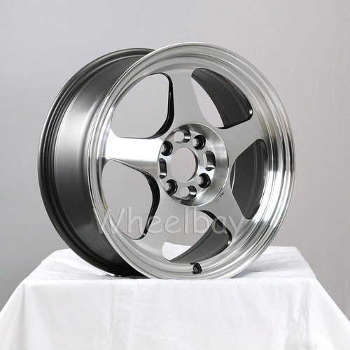 4 ROTA WHEELS SLIPSTREAM 15X6.5 4X100 40 HB: 67.1 FULL POLISH GM - Picture 2 of 2