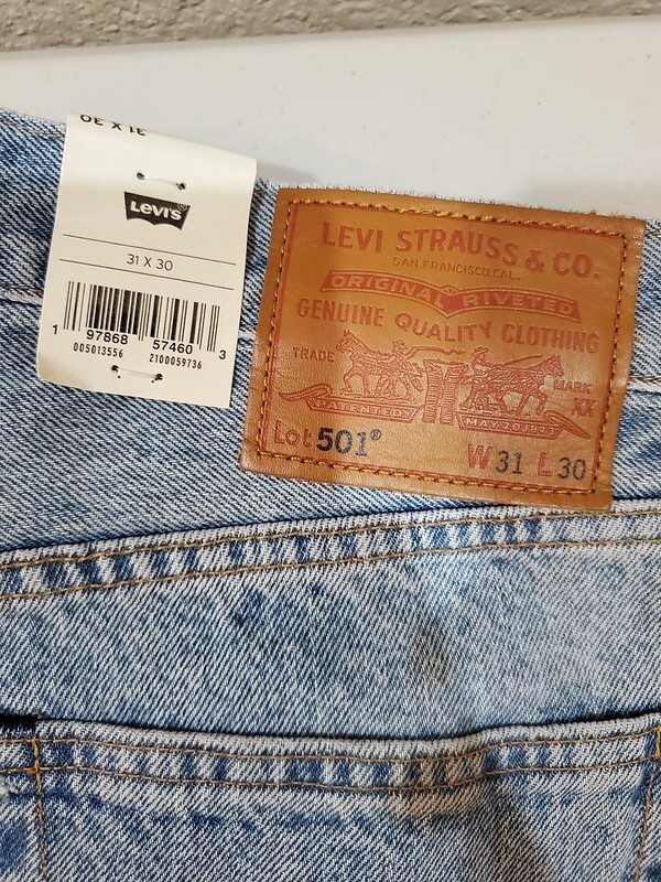 NEW Levi's Strauss Premium 501 Original Logo Patch Blue Mens Denim ...