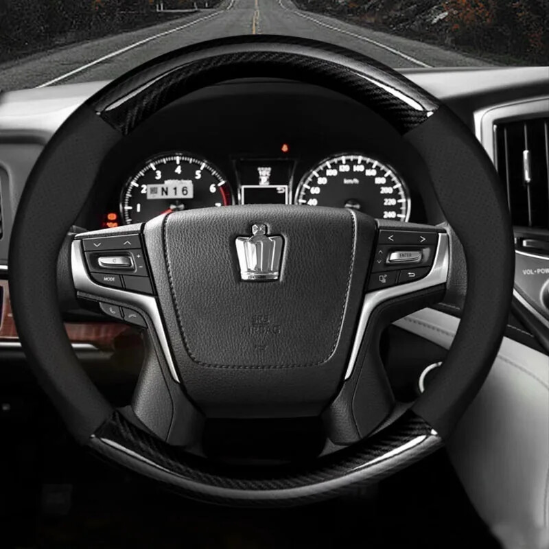 Universal Nonslip Leather Steering Wheel Cover for Toyota Land Cruiser Prado