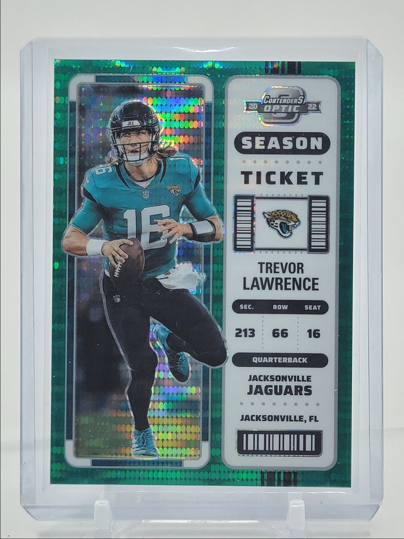 TREVOR LAWRENCE 2022 CONTENDERS OPTIC GREEN PULSAR PRIZM #30 /30 Q3179