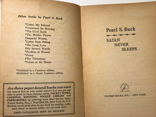 Satan Never Sleeps -Pearl S. Buck 1st Ed PBK C-429 (Catholic Church in China) - Foto 5 di 9