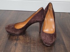 Gucci Brown Suede Platform Heels Size 37.5 6