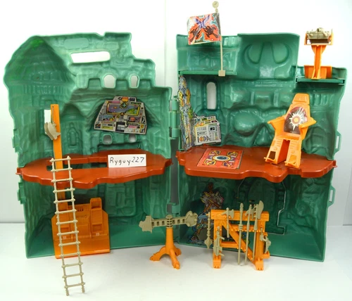 MOTU, Castle Grayskull & 3 figures, Masters of the Universe, vintage, He-Man