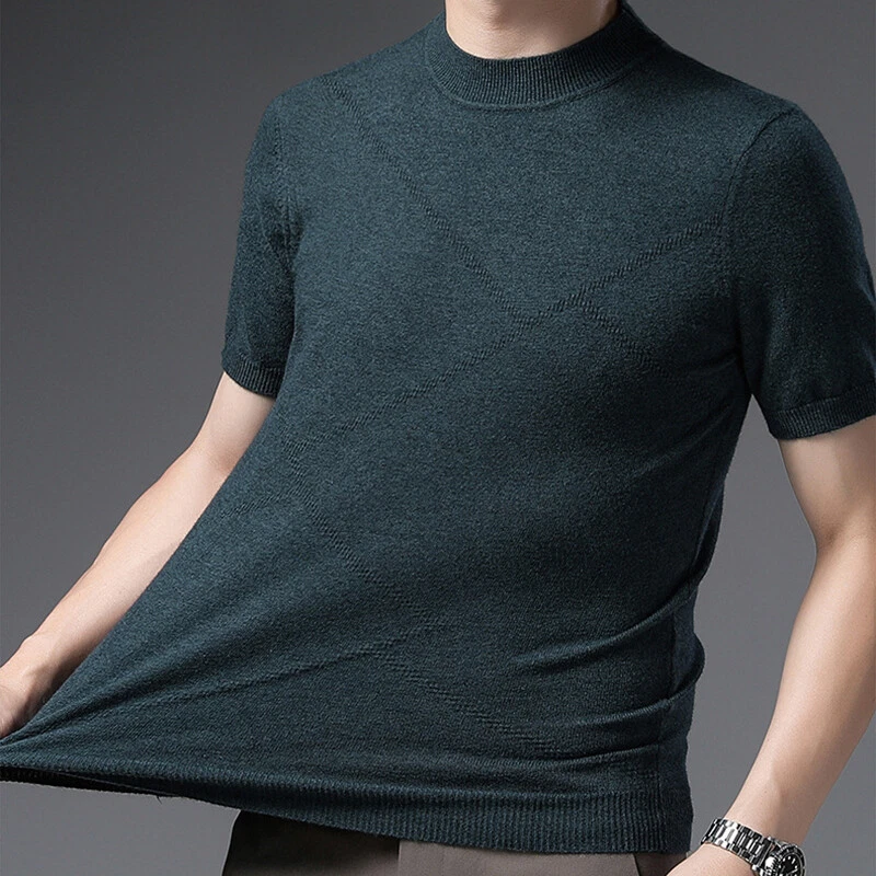 Mens knitted short sleeve jumper sale