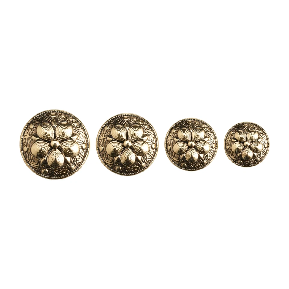 5pcs Floral Embossed Metal Button for Sewing, Crafting, Clothing and DIY Project - Image 3 of 3