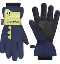 Andake Kids Boys Girls Waterproof Warm Winter Snow Gloves 7-9 Year Old