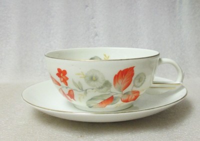 Antique Art Deco Czech Victoria China DEMITASSE CUP SAUCER Morning Glory 2 avail