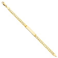 GOLD - 14K Yellow Gold Cuban WP Baby ID Bracelet - 6"
