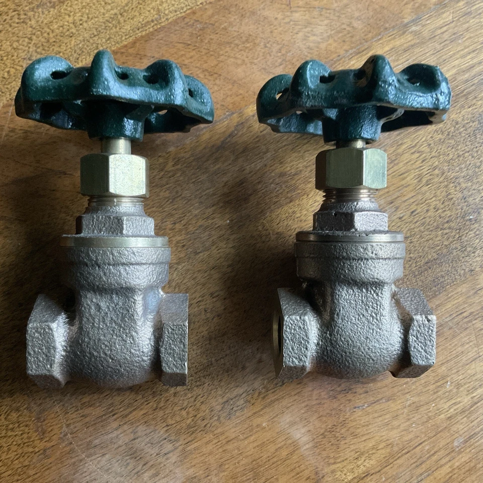 2ea Watts 1/4" No Rise Stem Bronze Solid Wedge Threaded Gate Valves New - Image 2 of 4