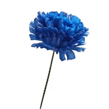Bulk Pack of 100 Large Royal Blue Artificial Carnation 7-1/2" Picks