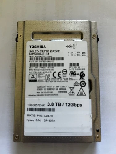 Toshiba Kioxia 3.84TB SAS 12Gbps 2.5in Enterprise SSD KPM51RUG3T84
