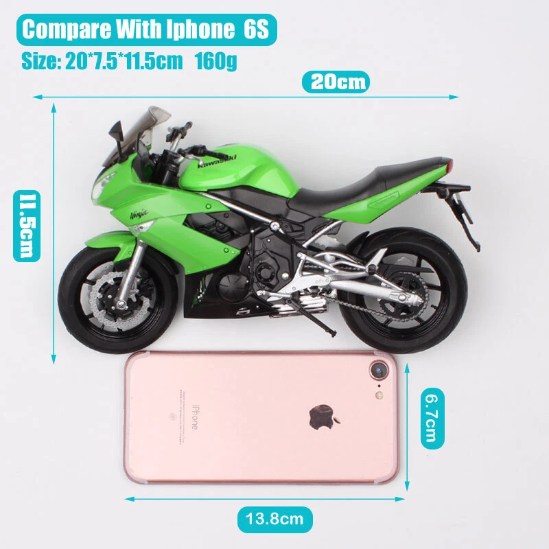 1/10 Welly Scale Kawasaki Ninja 650R Motorcycle Model Touring Racing Bike Toy - Image 3 of 4