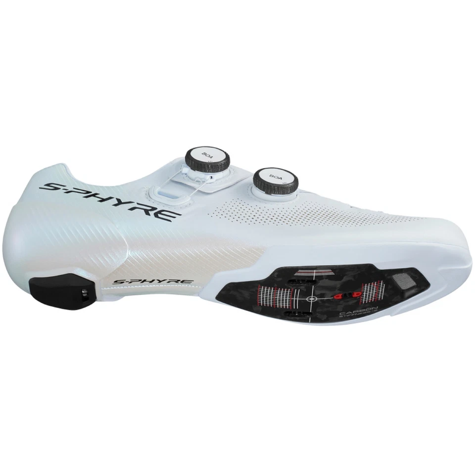 Zapatos de ciclismo Shimano ROAD sin clip para hombre RC9 carbono S-PHYRE SH-RC903 Boa - blancos Foto 4 de 4