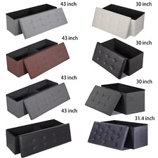 Storage Ottoman Bench Foot Rest Stool for Bedroom Entryway Living Room