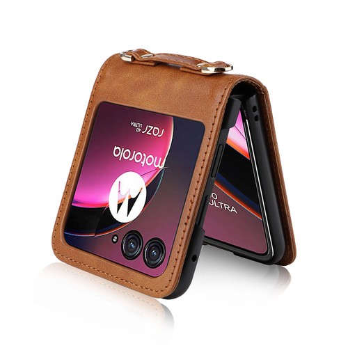 For Motorola Razr/Razr+ 2025 Slim PU Leather Card Holder Crossbody Wallet Case - Picture 23 of 52