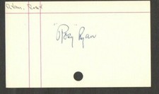 Rosy Ryan 3x5 signed auto autographed index note card Yankees Dodgers