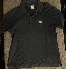 Lacoste Men  s Black Short Sleeve Cotton Polo Shirt Size 4