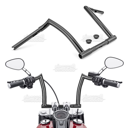 10" Meathook Fat Z Bar Ape Hanger Chizeled Handlebar for Harley Softail