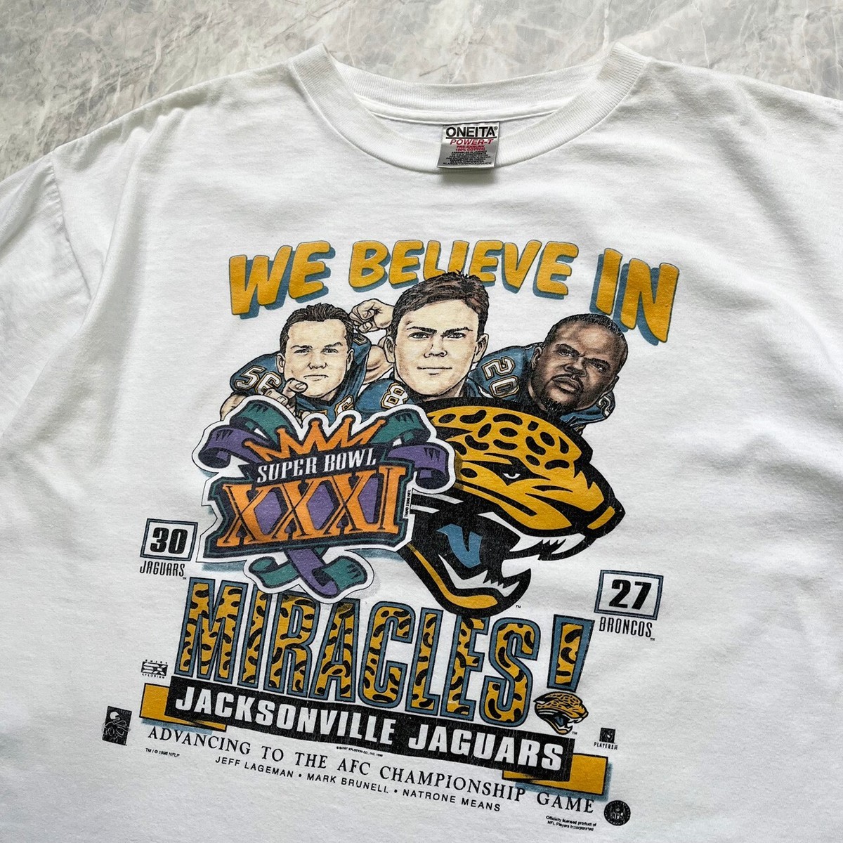 VTG 90s NFL JACKSONVILLE JAGUARS 1996 CARICATURE T-SHIRT SIZE XL