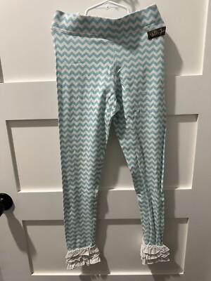 Matilda Jane blue chevron Ruffle Leggings size 12