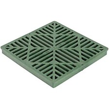 NDS 1212 Square Catch Basin Drain Grate, 12 in, Green