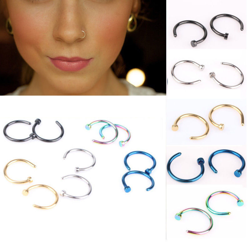 Wholesale 40pcs Bulk Multi Stainless Steel Nose Studs Ring Hoop