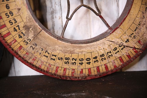 Antique Gambling Roulette Wheel Casino Game Wood Carnival Sign Vintage circus - Picture 11 of 12