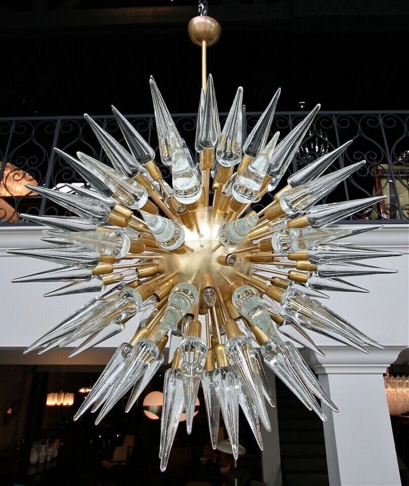 Lámpara de techo italiana Sputnik de acrílico de cristal de Murano de mediados de siglo hecha a mano Foto 4 de 4