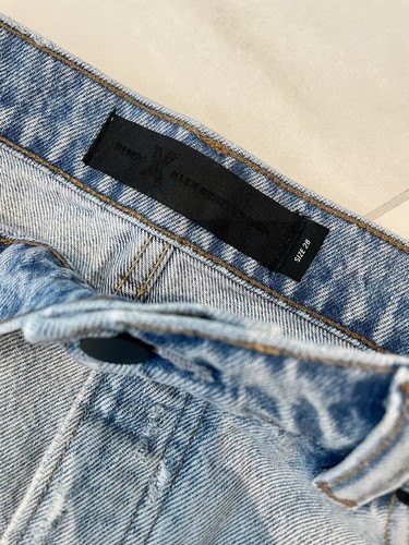 Alexander Wang Snip Zip Embellished Frayed Denim Skirt (Size 28) - 第 4/4 張圖片