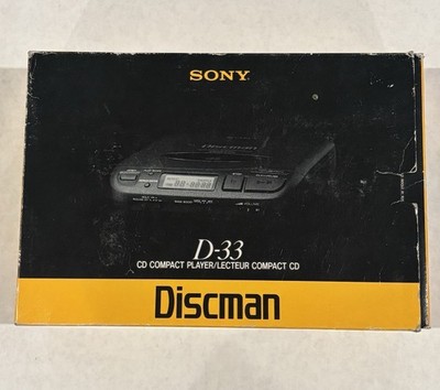 Sony Discman D-33 Portable CD Player Mega Bass Walkman Original Box Open Box