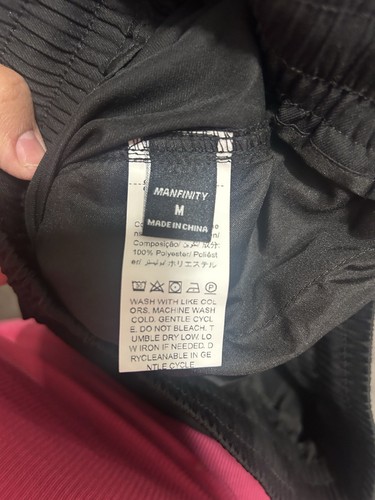 Manfinity By Shein Mens Elastic Drawstring Waist Black Pants Cargo Style M (590) - Picture 6 of 7