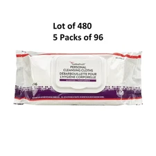 Cardinal Personal Cleansing Wipe Unscented Adult Cloth Wipes 9 x 13, 480 Wipes