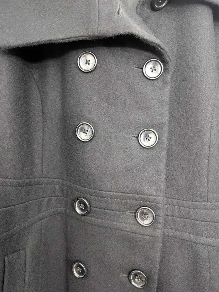 Chaquetón de lana para mujer Anne Klein negro XL doble pecho 80 % lana Foto 4 de 4