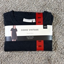 Como Vintage Women's Tiered Spring Dress Short Sleeve Black Size M New