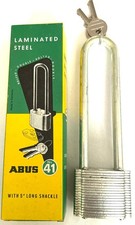 ABUS 41/50 HB , 2", with 5" Long Shackle, Laminated Steel Padlock, NOS, 34
