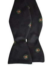 E.MARINELLA Napoli Black 100% SILK Grosgrain SELF TIE Bow Tie Italy