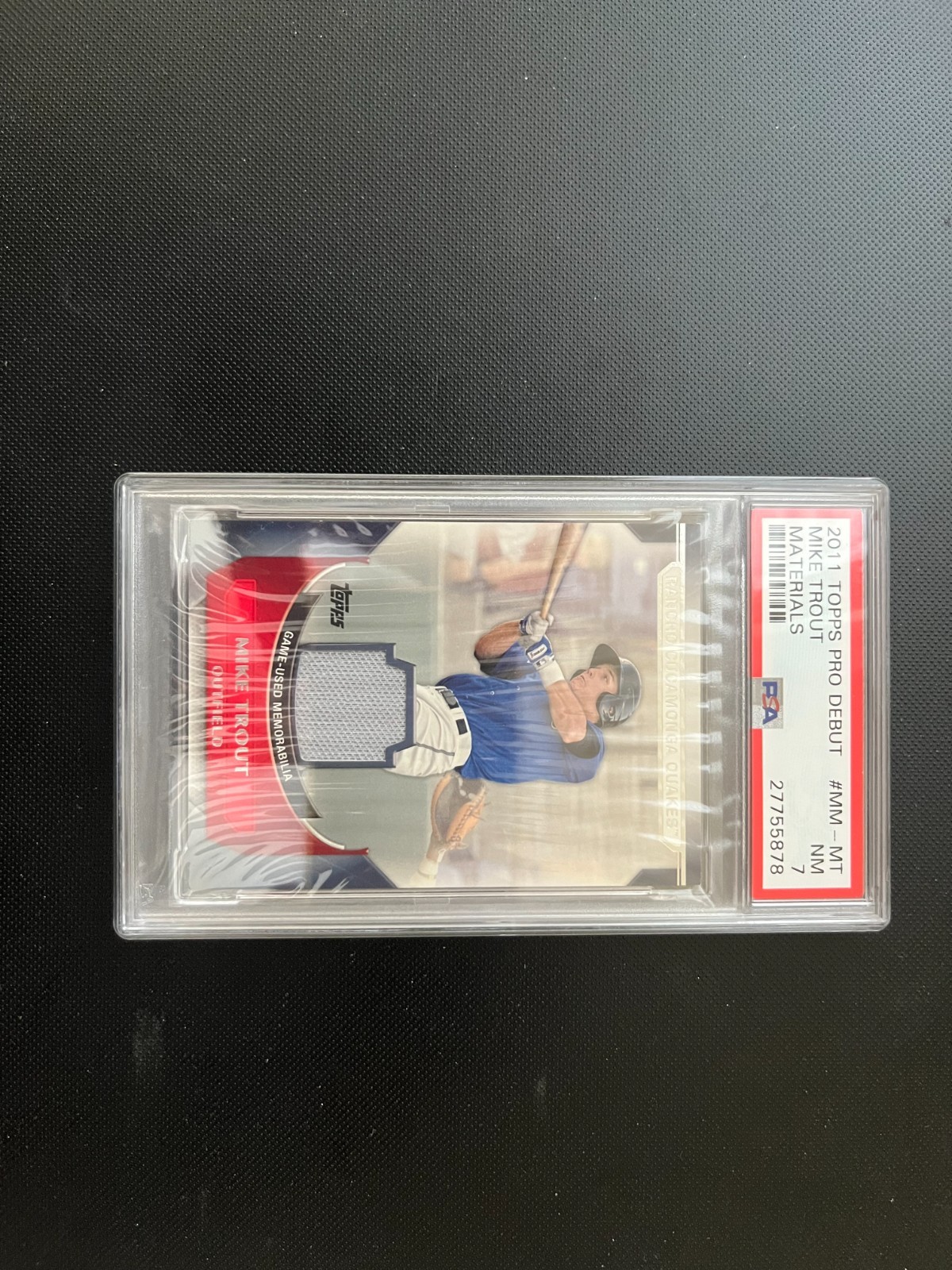 Mike Trout 2011 Topps Pro Debut Materials # MM-MT *PSA 7 NM* Los Angeles Angels view 3