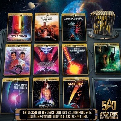 STAR TREK 1-10 COLLECTORS EDITION 50th Anniversary Blu-Ray Steelbook Sammlung 