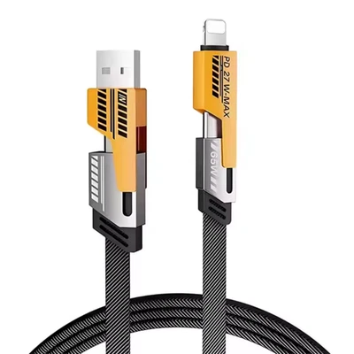 MOBILEKING USB C Schnell Ladekabel Nylon Kabel 65W 4in1 für Samsung Xiaomi iPhone