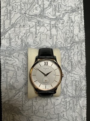 Tissot Tradition Silver Dial Men's Black Leather Watch T063.428.36.038.00
