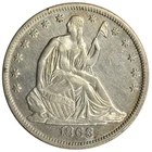 1868 SEATED LIBERTY HALF DOLLAR ~ NICE AU ALMOST UNCIRCULATED!