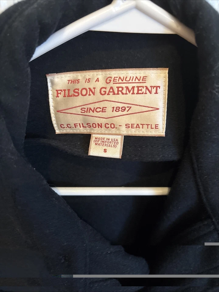Filson Seattle Wool Jac Shirt Navy Size S Excellent Condition Men’s  Made In USA - Image 2 of 4