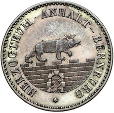 Anhalt Bernburg coin 1/6 thaler 1861 A silver condition!