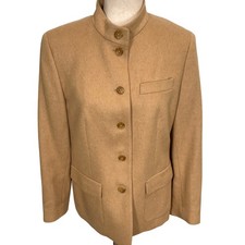 Talbots Jacket Womens 8P Tan Camel Hair Old Money Luxury Timeless Career Italy